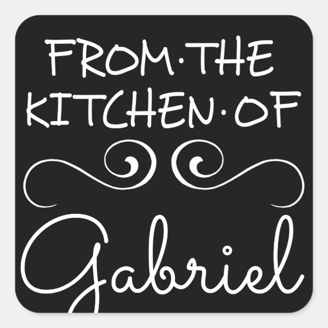 Pegatina Cuadrada De La Cocina De (Anverso)