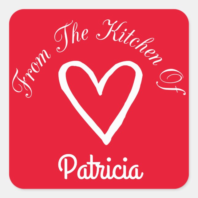 Pegatina Cuadrada De La Cocina De (Anverso)