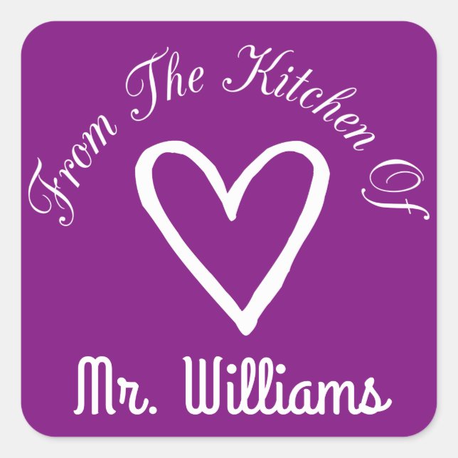 Pegatina Cuadrada De La Cocina De (Anverso)