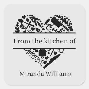 Pegatina Cuadrada De la cocina de add name