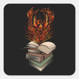 Pegatina Cuadrada De Los Libros