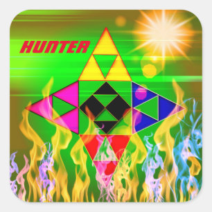 Pegatina Cuadrada De los triángulos la colección del niño a monto