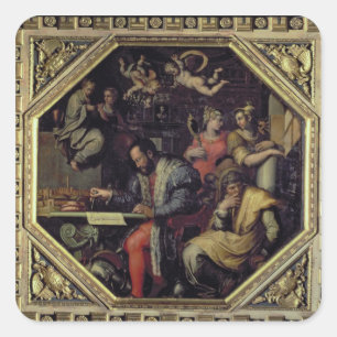 Pegatina Cuadrada De Medici (1519-74) de Cosimo I que planea los