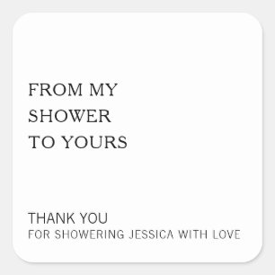 Pegatina Cuadrada De Mi Ducha A Tu Moderno Favor De La Ducha Bridal