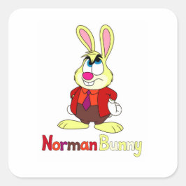 Pegatina cuadrada de Norman Bunny