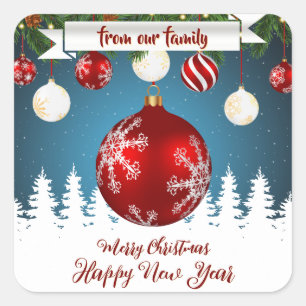 Pegatina Cuadrada De nuestra familia