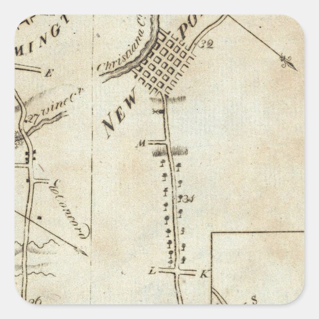 Pegatina Cuadrada De Phila a Annapolis Maryld 53 (Anverso)