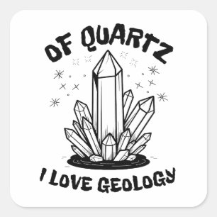 Pegatina Cuadrada De Quartz Me Encanta La Geología Negro Y Blanco