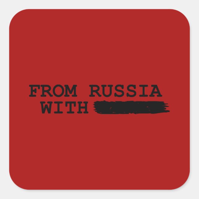 Pegatina Cuadrada de rusia con: (Anverso)