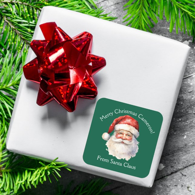 Pegatina Cuadrada De Santa Claus Personalizado Regalo de Navidades d (Subido por el creador)