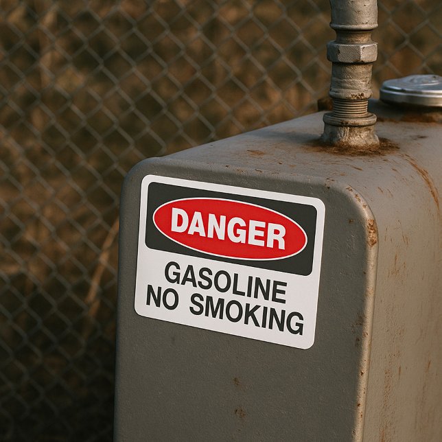 Pegatina cuadrada de señal de peligro gasolina sin (Subido por el creador)