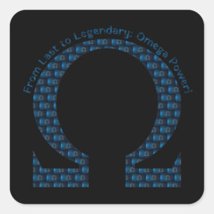 Pegatina Cuadrada ¡De último a legendario: Poder Omega!