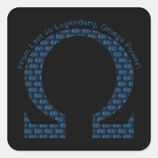 Pegatina Cuadrada ¡De último a legendario: Poder Omega! (Anverso)