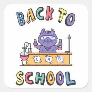 Pegatina Cuadrada De vuelta a la escuela