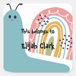 Pegatina Cuadrada De vuelta a la escuela, esto pertenece al feliz ca