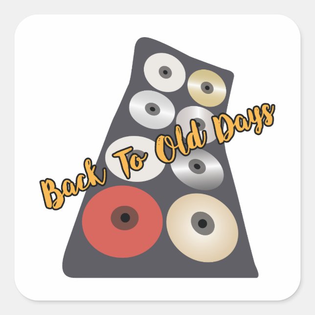 Pegatina Cuadrada De vuelta a los viejos tiempos cd bag refrescando  (Anverso)