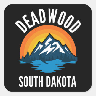 Pegatina Cuadrada Deadwood South Dakota Mountain