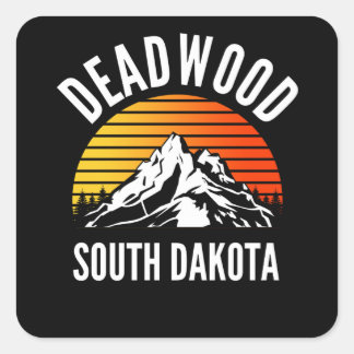 Pegatina Cuadrada Deadwood South Dakota Mountain