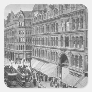 Pegatina Cuadrada Deansgate, Manchester, c.1910