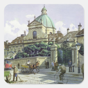 Pegatina Cuadrada Debajo del palacio del belvedere en Viena