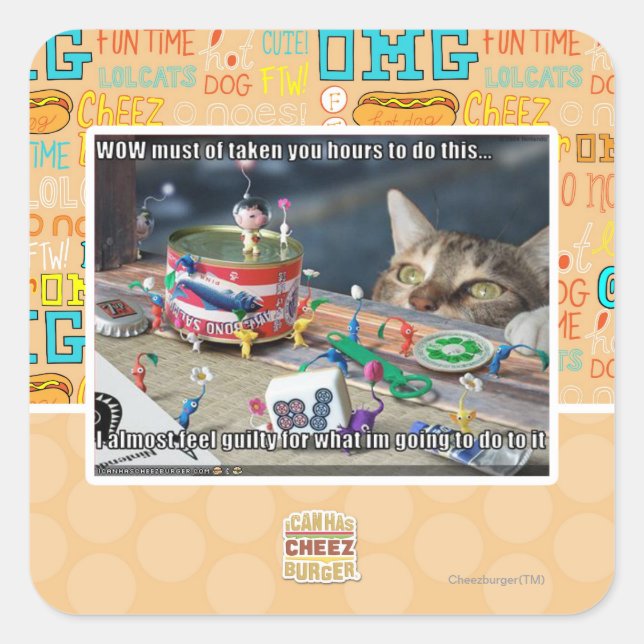 Pegatina Cuadrada Debe tener horas de trabajo (Anverso)