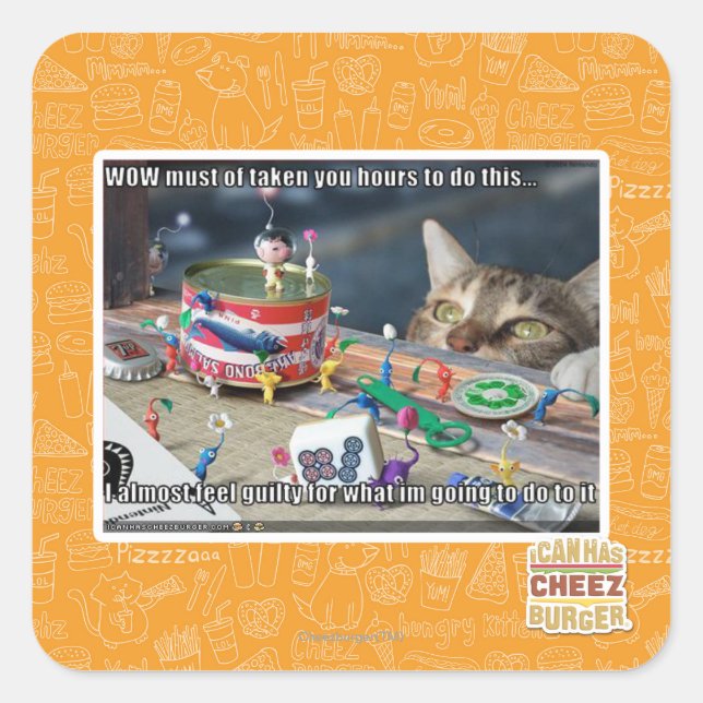 Pegatina Cuadrada Debe tener horas de trabajo (Anverso)