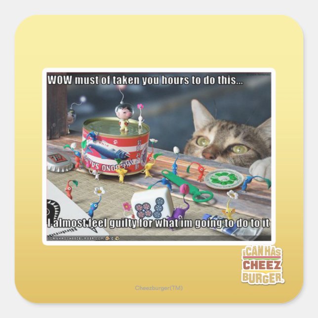 Pegatina Cuadrada Debe tener horas de trabajo (Anverso)