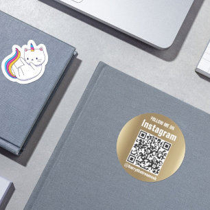 Pegatina Cuadrada Decal de medios sociales, código qr a tu Instagram
