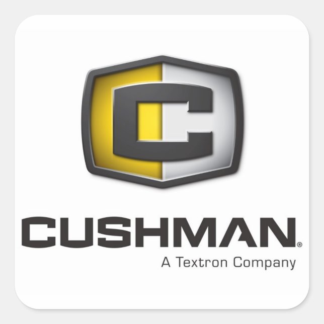 Pegatina Cuadrada Decal del logotipo de Cushman (Anverso)