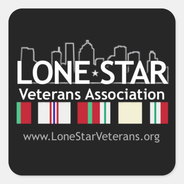 Pegatina Cuadrada Decal negro LSVA (6 grandes calcomanías) (Anverso)