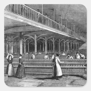 Pegatina Cuadrada Decano Mills - el cuarto de duplicación, 1851