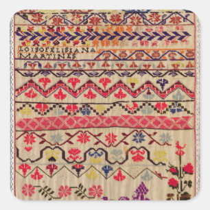 Pegatina Cuadrada Dechado del bordado