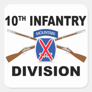 Pegatina Cuadrada Décima División de Infantería - Montaña - Rifl