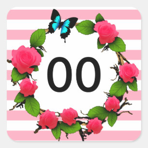 Pegatina Cuadrada Décimo octavo 21ro trigésimo 40.o cumpleaños co