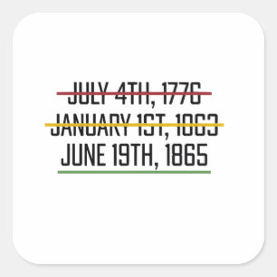 Pegatina Cuadrada Decimoctavo Día de la Independencia Historia Negra