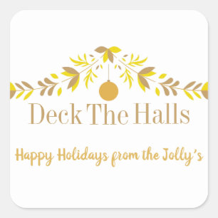 Pegatina Cuadrada Deck the Halls