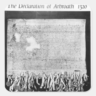 Pegatina Cuadrada Declaración de Arbroath, 6 de abril de 1320