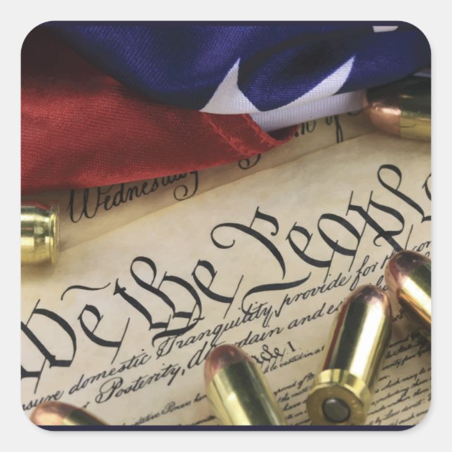 Pegatina Cuadrada Declaración de Independencia (Anverso)