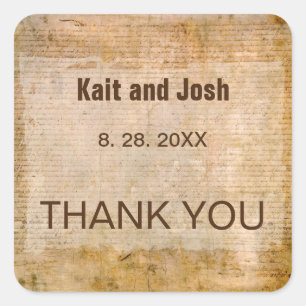 Pegatina Cuadrada Declaración de independencia 📜 Boda histórico