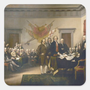 Pegatina Cuadrada Declaración de Independencia de Juan Trumbull 1819