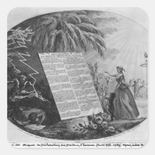 Pegatina Cuadrada Declaración de las derechas del hombre