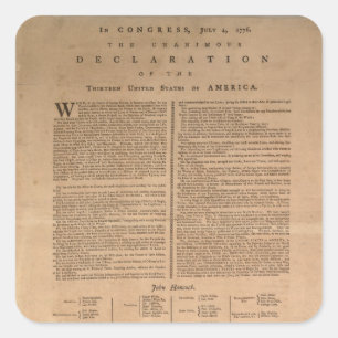 Pegatina Cuadrada Declaración de Pegatinas de la Independencia