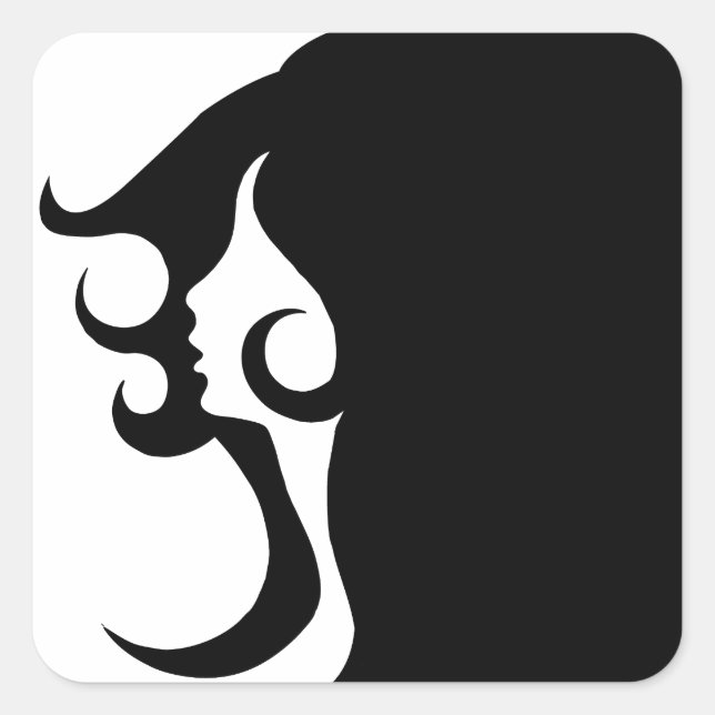 Pegatina Cuadrada Deco Mod Woman (Anverso)