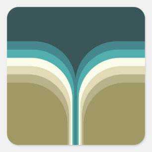 Pegatina Cuadrada Decoración de doble arco estilo retro