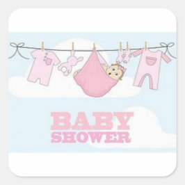 PEGATINA CUADRADA DECORACIÓN DE LOS ARTÍCULOS DEL FIESTA DE LA NIÑA