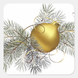 Pegatina Cuadrada Decoración de oro festivo