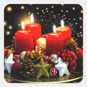 Pegatina Cuadrada Decoración de Velas Velas