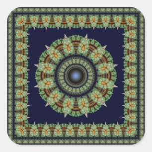 Pegatina Cuadrada Decoración oriental étnica