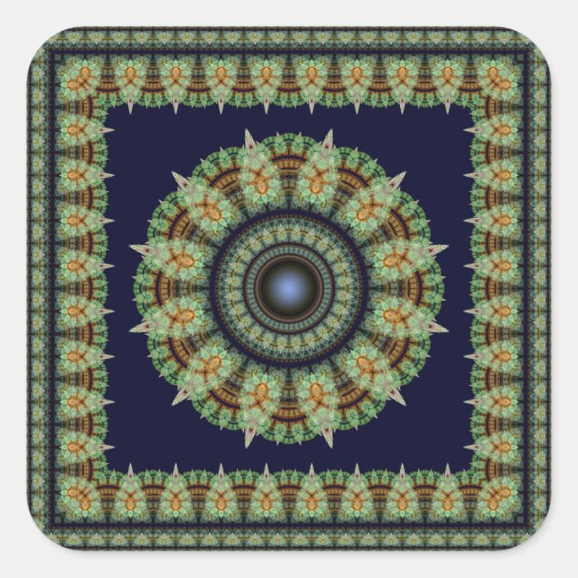 Pegatina Cuadrada Decoración oriental étnica (Anverso)