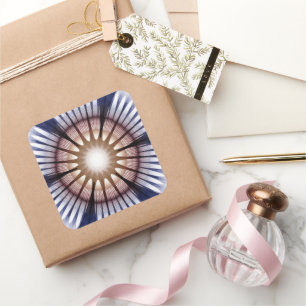 Pegatina Cuadrada Decoración radiante brillante que emana